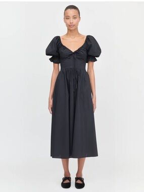Hill House The Ophelia Dress - Black Cotton Voile
